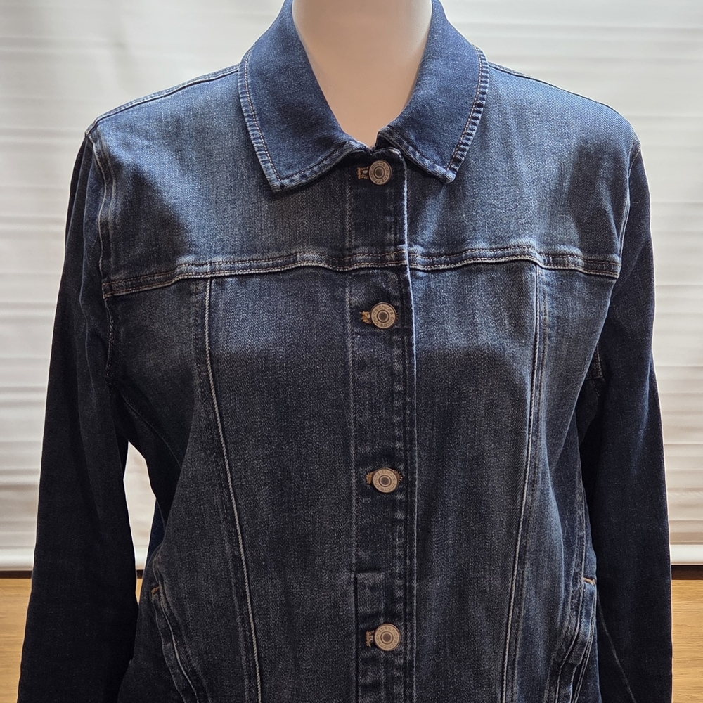 Chico's Women's Classic Blue Denim Jean Jacket